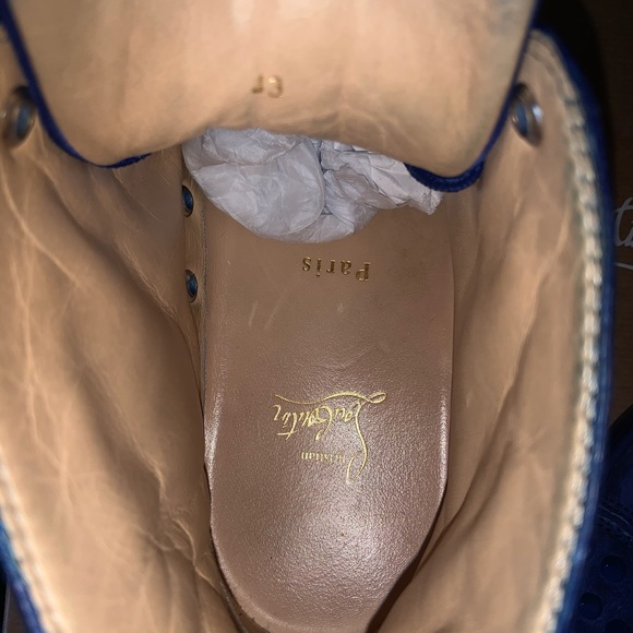 Christian Louboutin Louis Spike Flat Atlantic Blue EU 43 US 10 - Picture 10 of 13